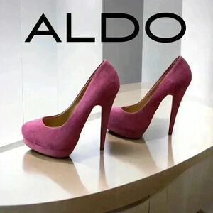 NWOT ALDO, Pink Suede Stiletto High Heels Elegant Design, Size 36  👠